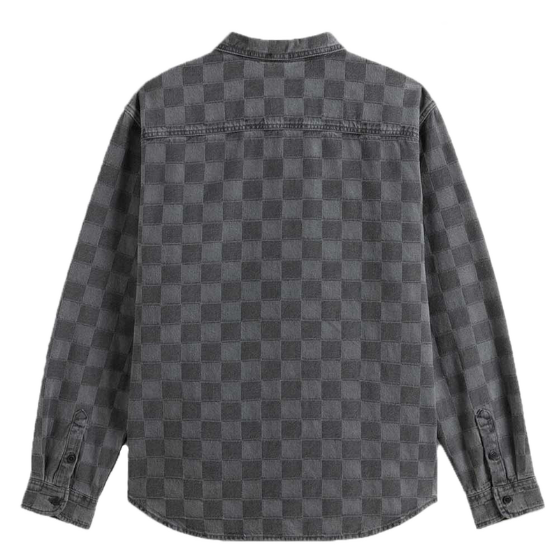 Vans Hastings Checkerboard Faded Black – zwarte hoodie in faded black met checkerboard-details op de mouwen en Vans-logo