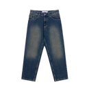 Polar Skate Co '93! Pants Dirty Blue – denim broek van 100% katoen met rechte pasvorm, vijf zakken en Polar-label in Dirty Blue wassing.