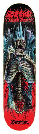Zero Burman Liquid Death Deck – pro skateboard deck van James Burman met Liquid Death graphic