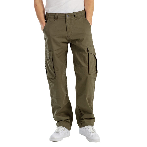 Reell Denim Flex Cargo LC olive vooraanzicht broek