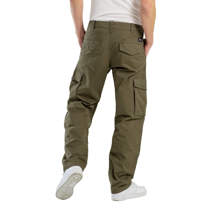 Reell Denim Flex Cargo LC olive achteraanzicht broek