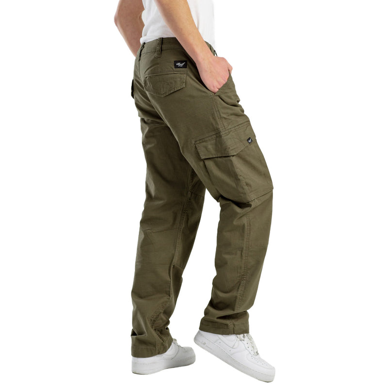 Reell Denim Flex Cargo LC olive zijaanzicht broek