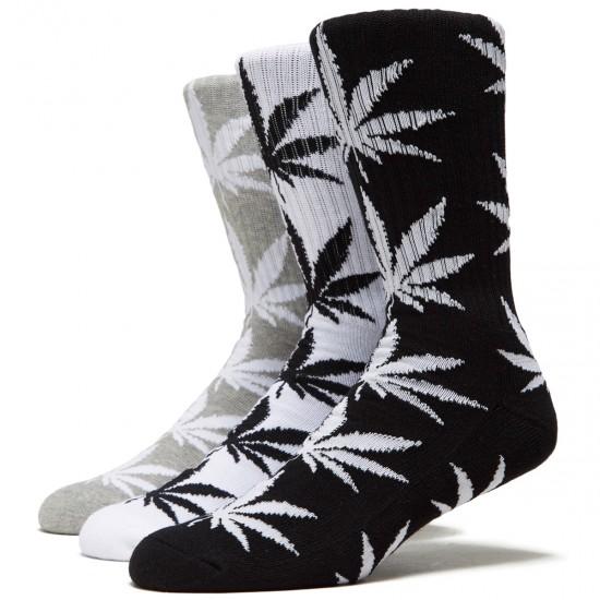 HUF ESSENTIALS PLANTLIFE SOCK 3-PK BLACK WHITE GREY