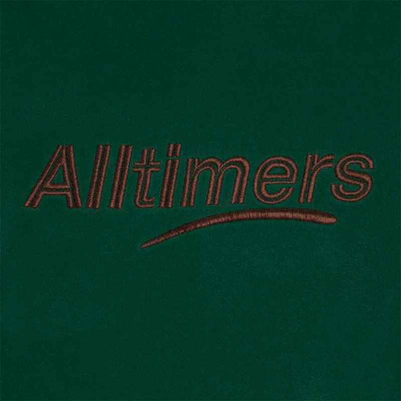 Alltimers Estate Embroidered Hoody Donker groen voorkant close-up Revert95.com