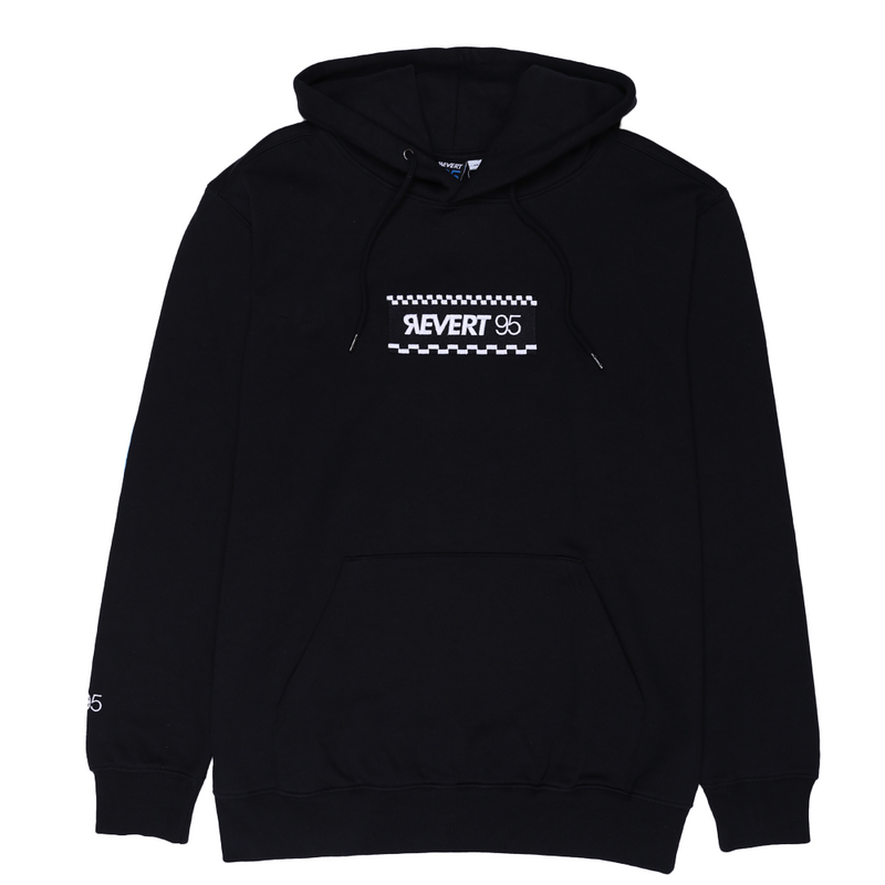 Revert 95 Checkerboard Box Logo Hoodie Black