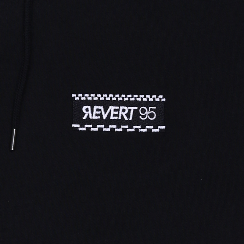 Revert 95 Small Checkerboard Box Logo Hoodie Black