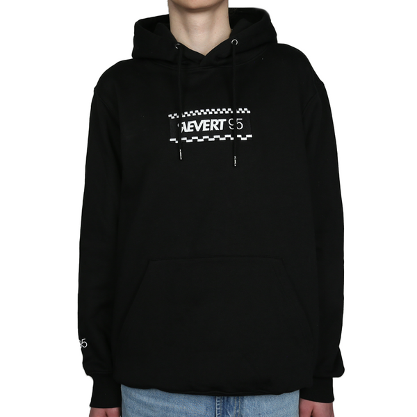 Revert 95 Checkerboard Box Logo Hoodie Black