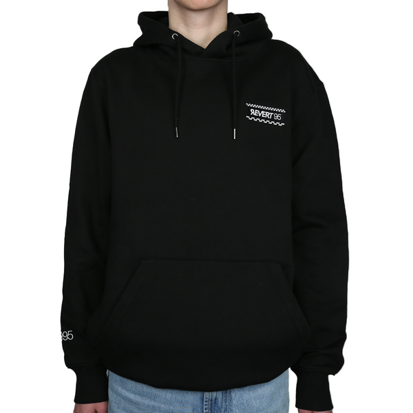 Revert 95 Small Checkerboard Box Logo Hoodie Black