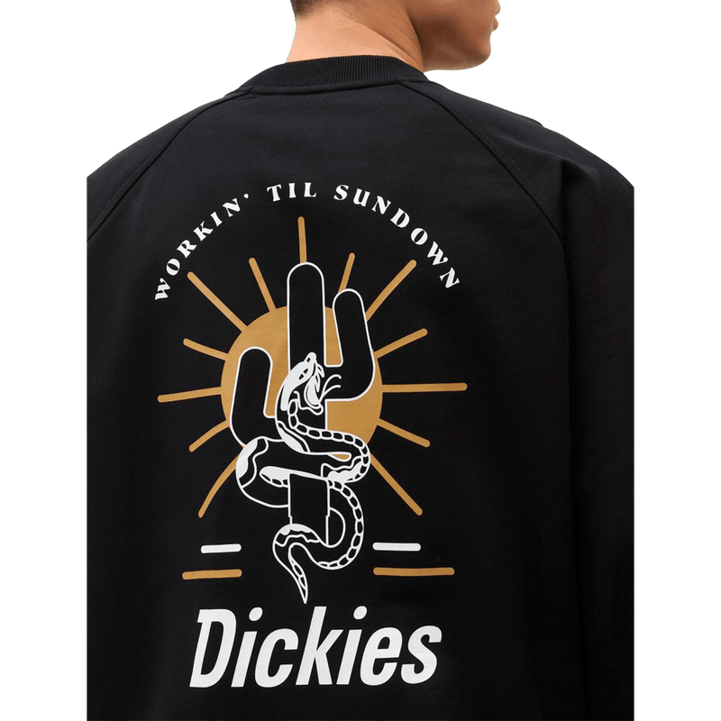 Dickies BETTLES SWEATSHIRT zwart achterkant close-up