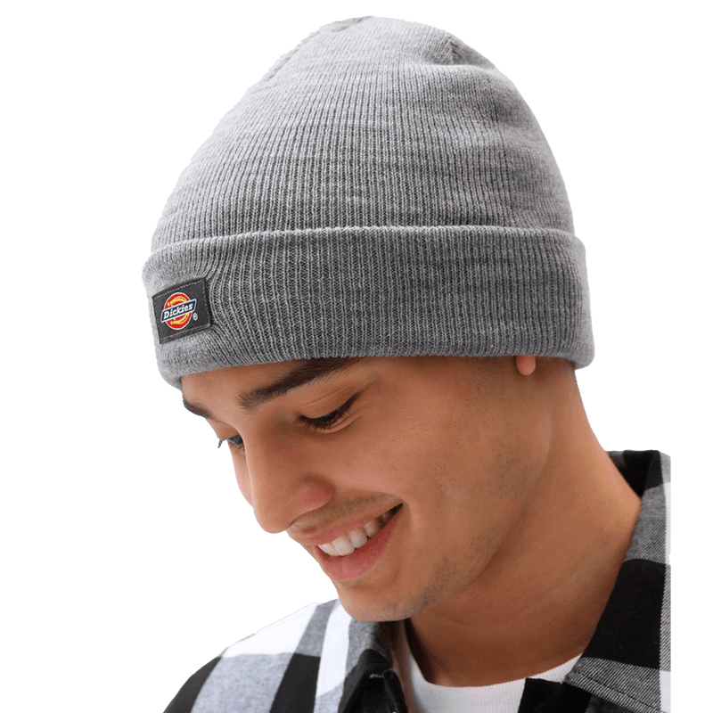 Dickies GIBSLAND Beanie grijs melange voorkant man