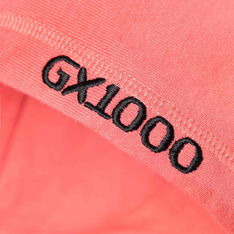 GX1000 Dimethyltryptamine Hoodie Rose voorkant sweater GX1000 logo close-up Revert95.com