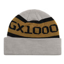 GX1000 OG Logo Beanie grijs bruin voorkant muts Revert95.com