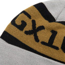 GX1000 OG Logo Beanie grijs bruin voorkant close-up muts Revert95.com
