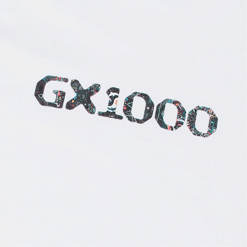 GX1000 Og Trip Tee wit voorkant GX1000 logo close-up