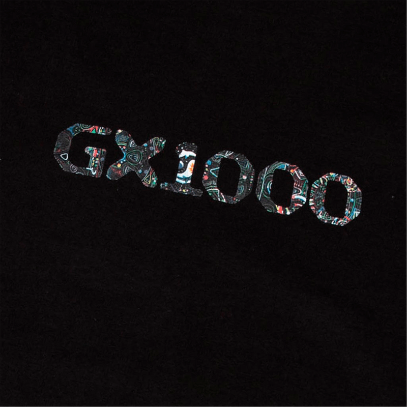 GX1000 Og Trip Tee zwart voorkant GX1000 logo close-up