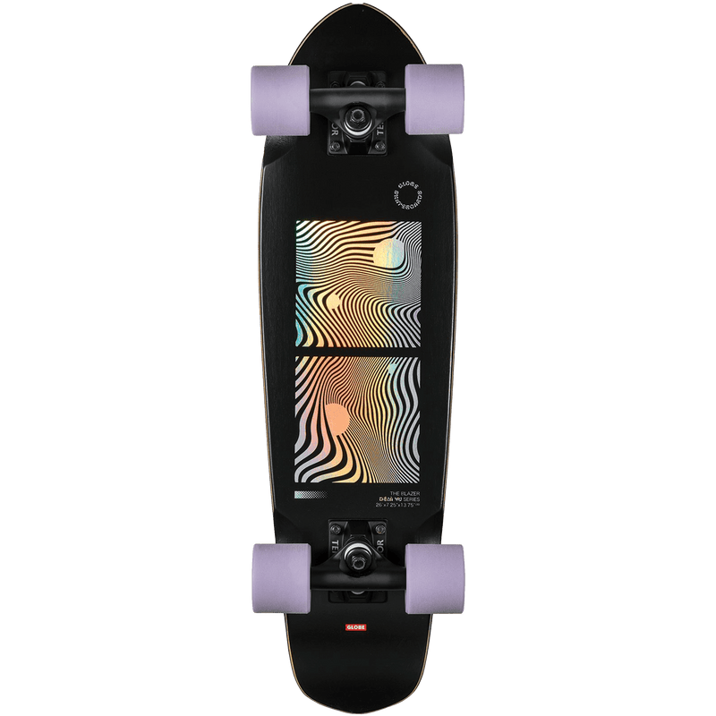 Globe skateboards Blazer 26" Complete cruiser zwart paars achterkant
