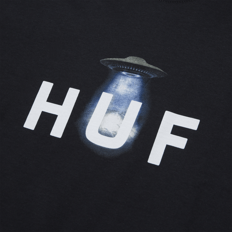 HUF ABDUCTED T-SHIRT zwart voorkant close-up