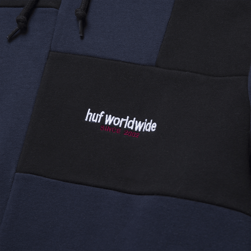 HUF ARRAY PULLOVER HOODIE navy blazer close-up