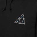 HUF BROKEN BONES TRIPLE TRIANGLE PULLOVER HOODIE black voorkant close-up zwarte sweater Revert95.com