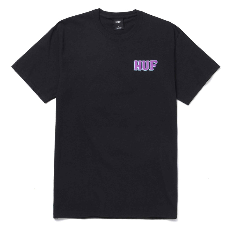 HUF COLLISON T-SHIRT zwart voorkant Revert95.com