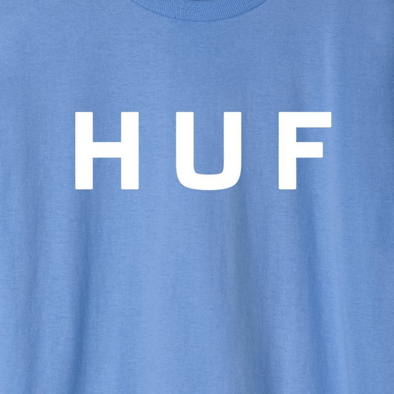 HUF ESSENTIALS OG LOGO T-shirt violet voorkant close-up