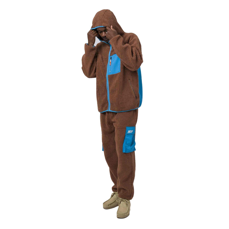 HUF FORT POINT SHERPA JACKET outfit Dust brown jas Revert95.com