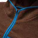 HUF FORT POINT SHERPA JACKET hals close-up Dust brown jas Revert95.com