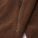 HUF FORT POINT SHERPA JACKET rits close-up Dust brown jas Revert95.com