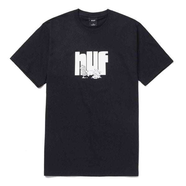 HUF HYDRATE T-SHIRT zwart voorkant Revert95.com