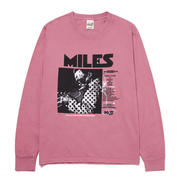 HUF - MILES DAVIS - VOODOO WASHED L/S TEE voorkant