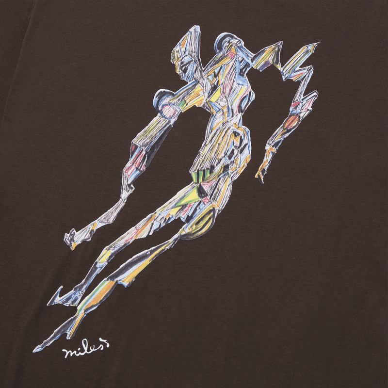 HUF - MILES DAVIS - UNTITLED S/S TEE Chocolate voorkant close-up