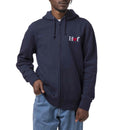 HUF MILTON ZIP-UP HOODIE Navy Blazer voorkant donker blauwe sweater Revert95.com