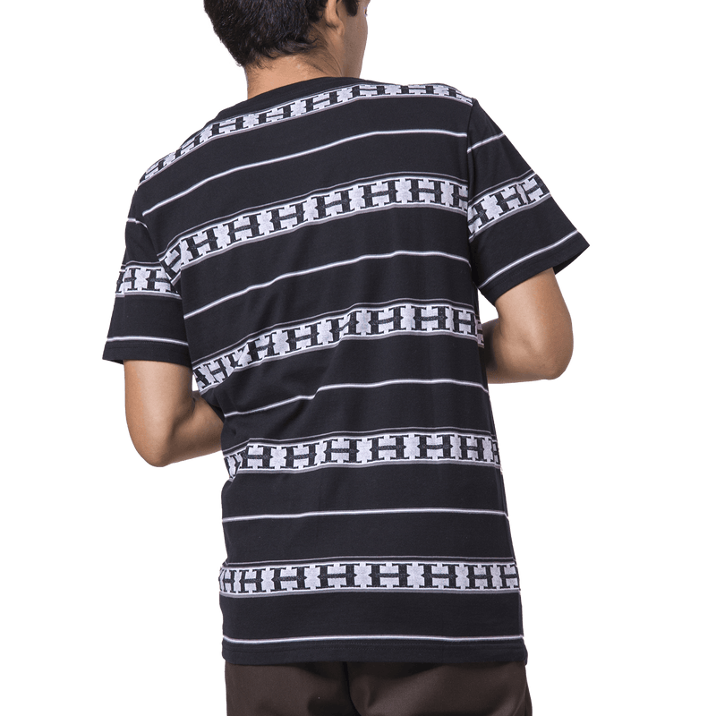 HUF PALISADES STRIPE KNIT TOP black achterkant