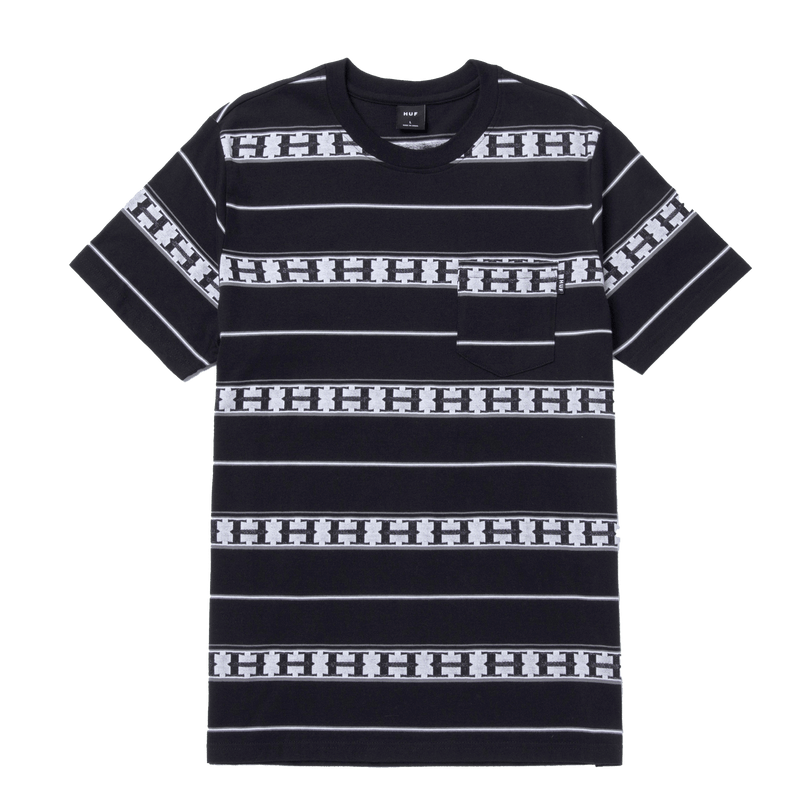 HUF PALISADES STRIPE KNIT TOP black voorkant product