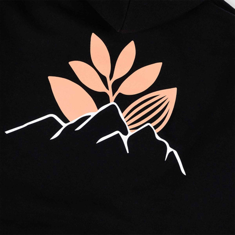 Magenta skateboards MOUNTAIN PLANT HOODIE zwart achterkant close-up sweater Revert95.com