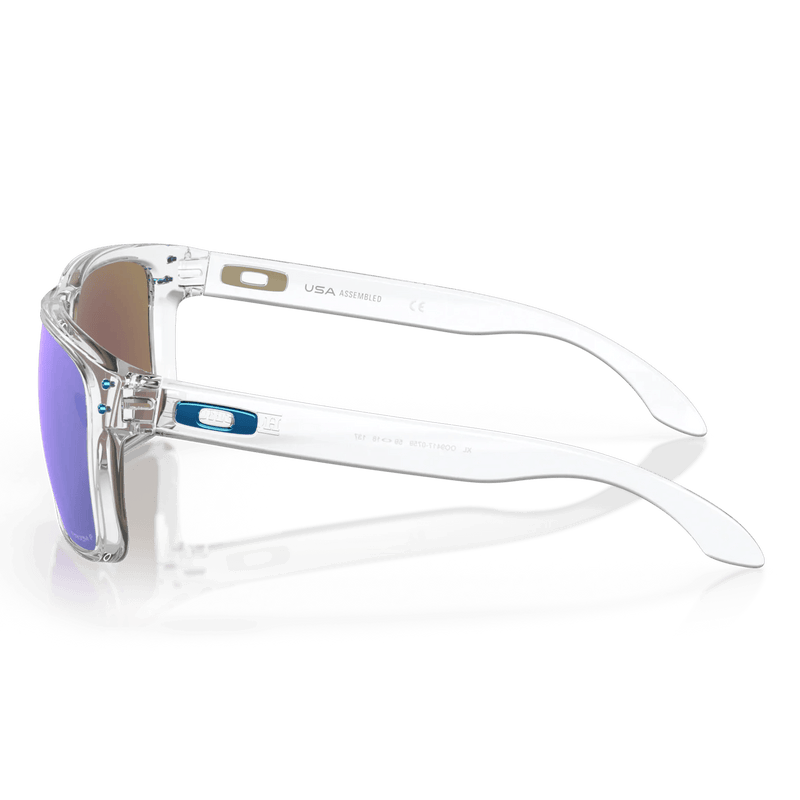 Oakley Holbrook XL Polished Clear Prizm Sapphire Iridium Polarized zijkant