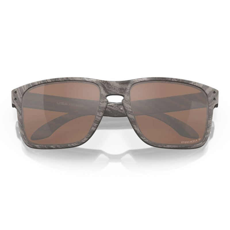 Holbrook XL Woodgrain Montuur Prizm Tungsten Polarized Glazen ingeklapt