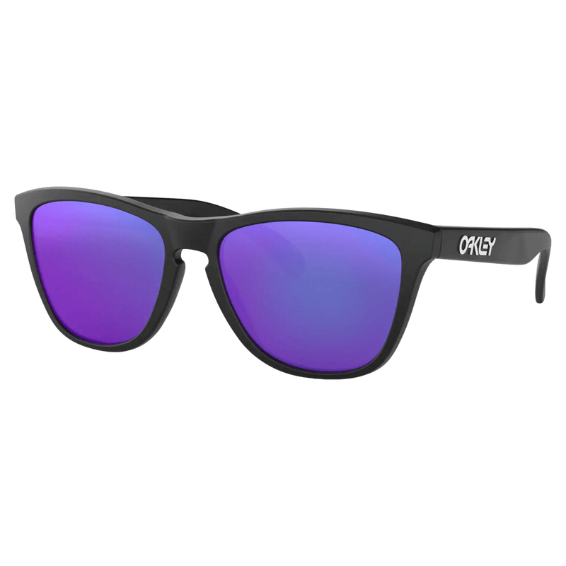 Oakley Frogskins Matte Black Montuur & Violet Iridium Glazen voorkant