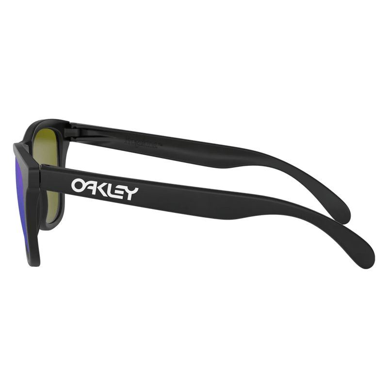 Oakley Frogskins Matte Black Montuur & Violet Iridium Glazen zijkant