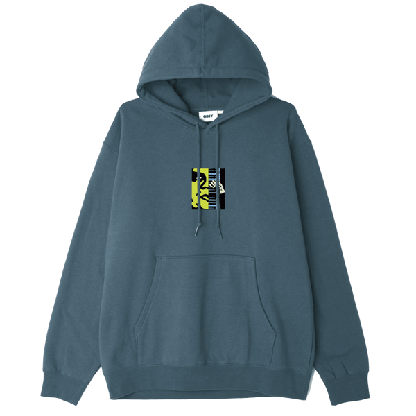 Obey Piano man Hooded Sweater deep ocean voorkant