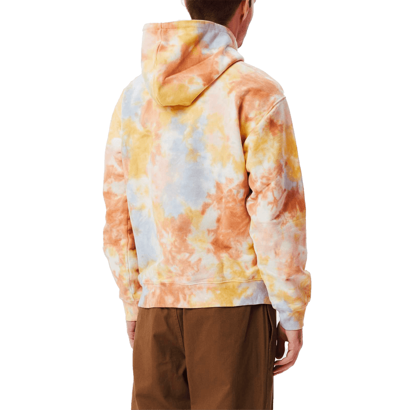 Obey mini bold recycled tie dye hoodie toffee multi achterkant lifestyle
