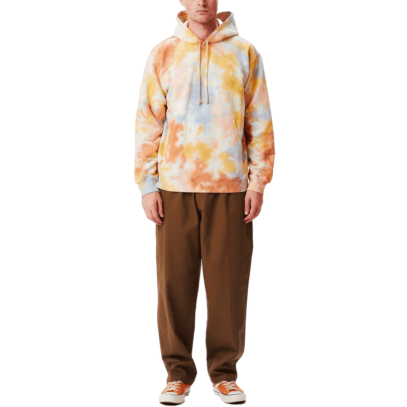 Obey mini bold recycled tie dye hoodie toffee multi outfit lifestyle
