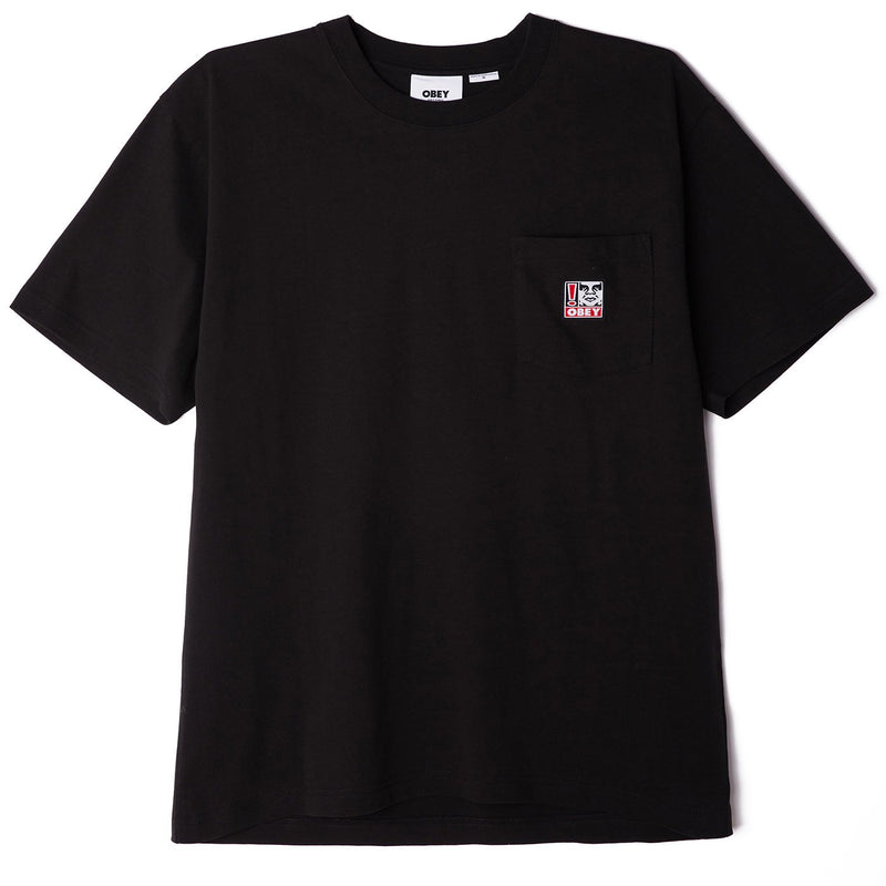 Obey Point Organisch pocket T-shirt black voorkant product