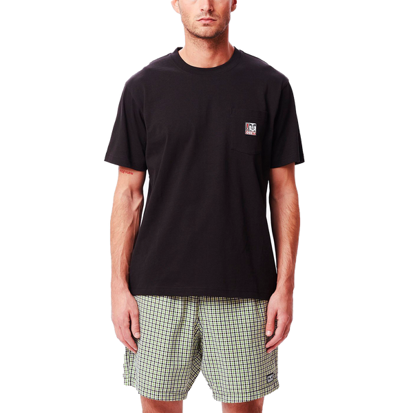 Obey Point Organisch pocket T-shirt black voorkant