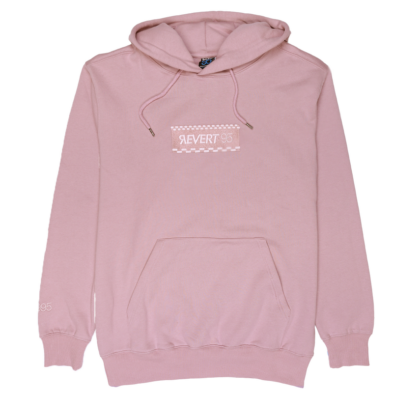 Revert 95 Checkerboard Box Logo Hoodie Purple Rose