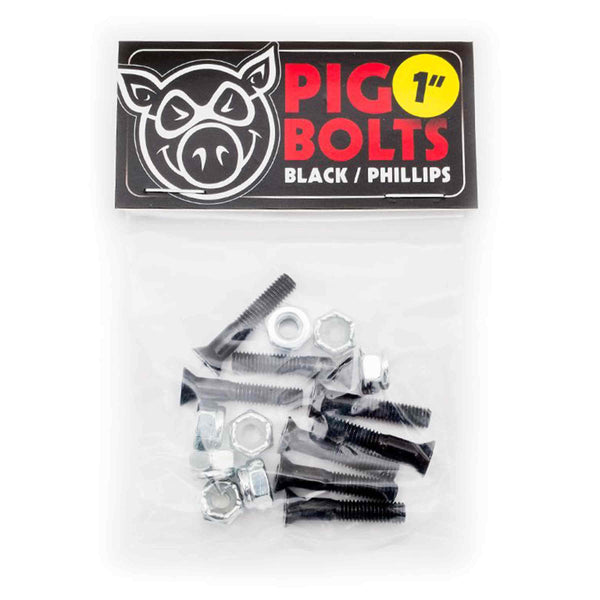 Pig wheels Pig 1” PHILLIPS zwarte skateboard hardware Revert95.com