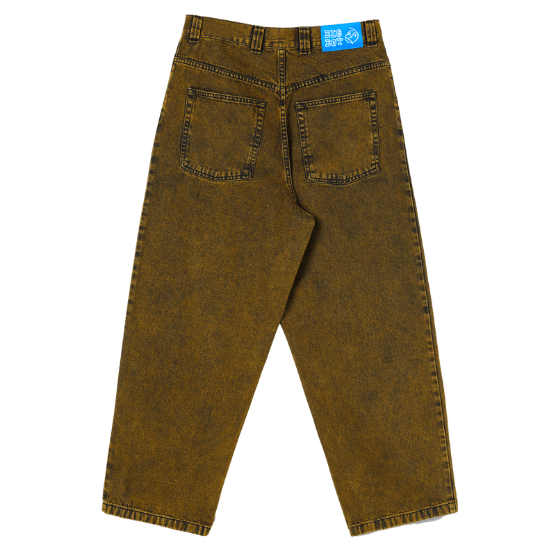 Polar Big Boy Jeans Yellow Black skate broek achterkant product