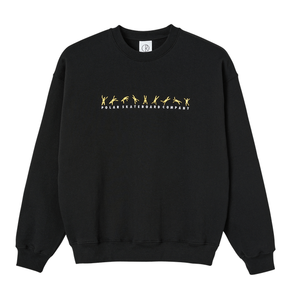 Polar Cartwheel Crewneck Black voorkant product