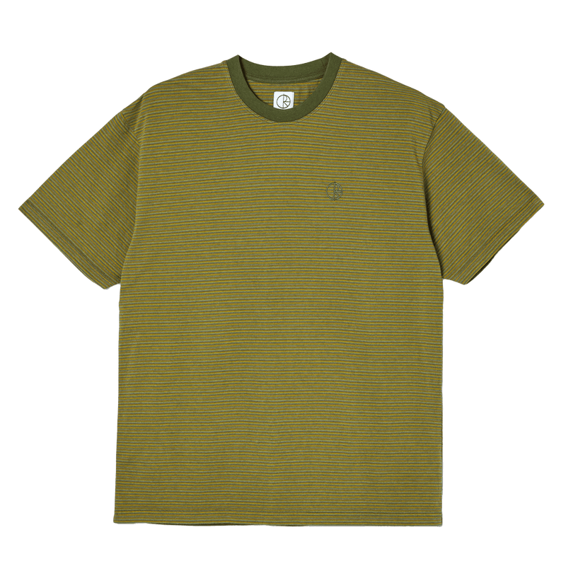 Polar Dizzy Stripe T-shirt Army Green voorkant product