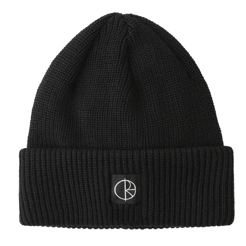 Polar Polar Double Fold Merino Beanie Black skate muts voorkant product
